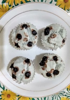 Foto resep Bolu kukus bunga telang, hias cocochip