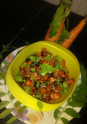 A picture of Spicy carrot palliya.