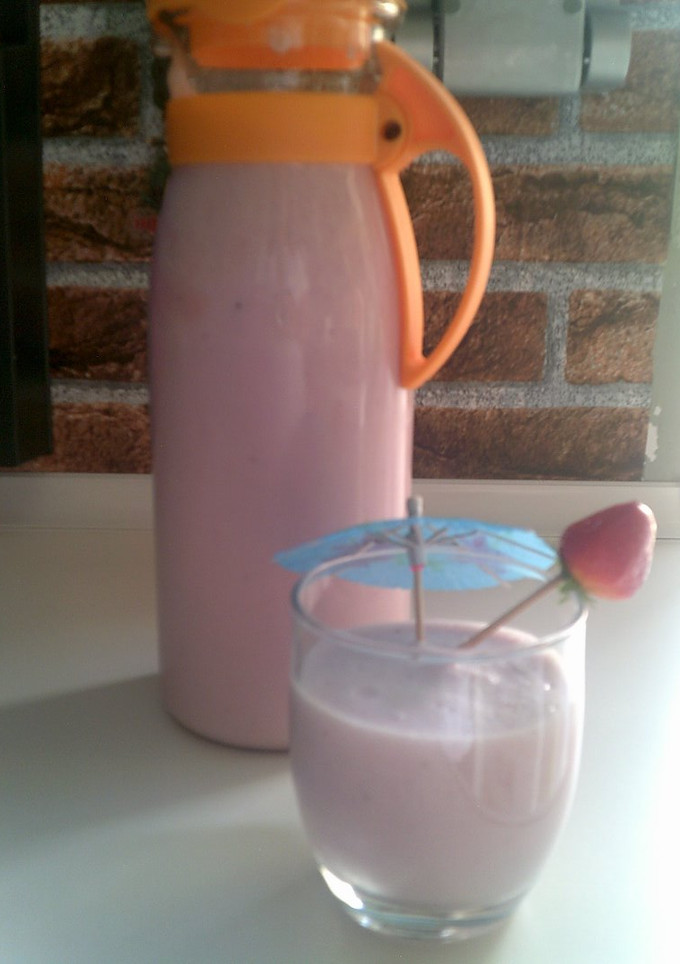 Una foto de Batido de fresas