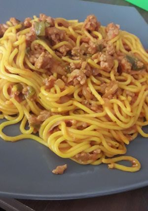 Una foto de Spagueti con verdura