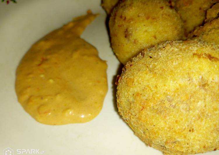 Easiest Way to Prepare Any-night-of-the-week Beef yam balls and garlic dipping sauce