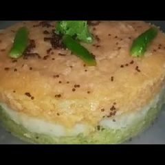 A picture of Tricolour dhoklas.