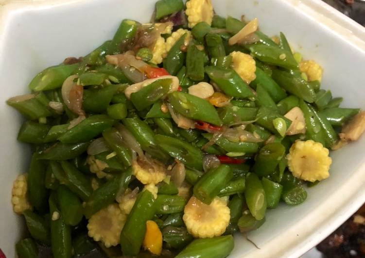 Tumis Buncis Jagung Muda