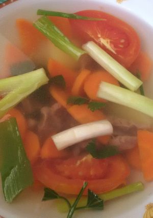 Foto resep Sop ayam / daging sapi sehat kaldu asli 