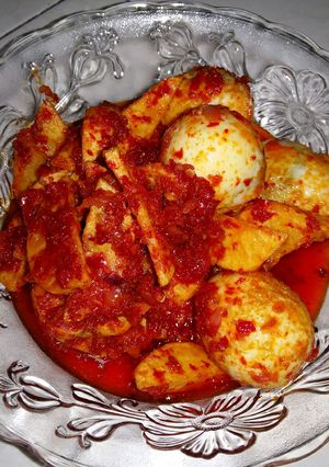 Foto resep telor balado hot bngt😨😨
