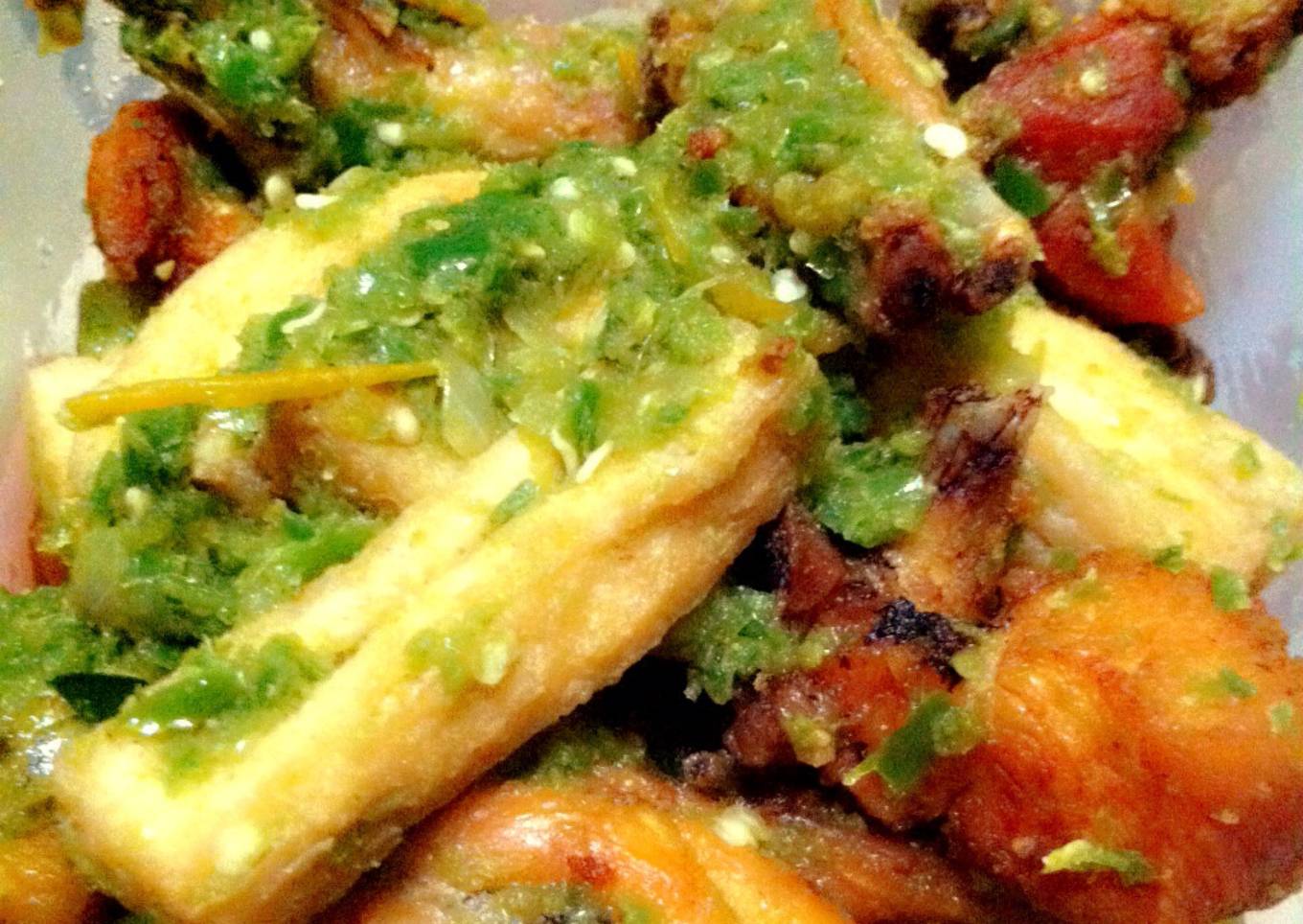 Ayam tahu balado hijau