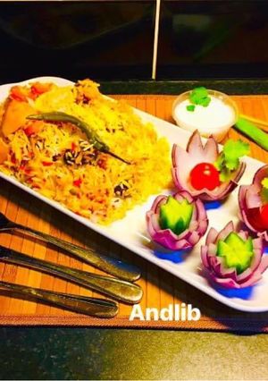 A picture of Vegetable Biryani: 🧑🏻‍🍳.