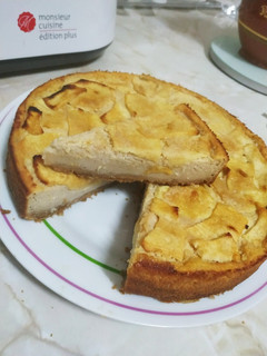 Una foto de Tarta de queso y manzana
