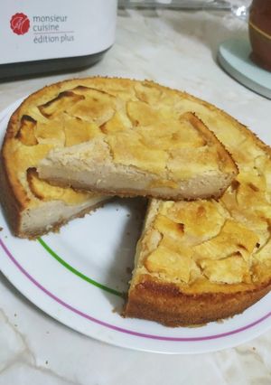Una foto de Tarta de queso y manzana