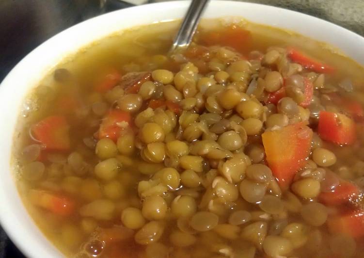 Steps to Prepare Speedy lentils soup