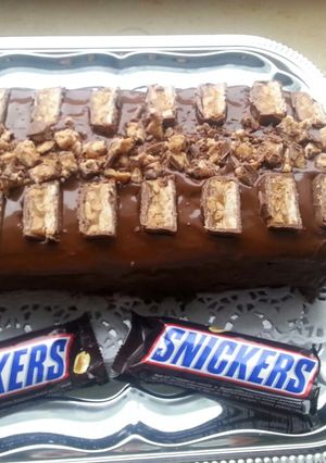 صورة لوصفة طريقة عمل كيك السنيكرز