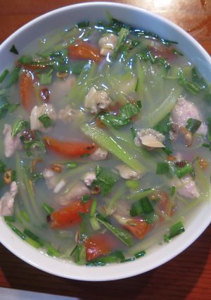 Hình của món Canh ngao nấu bầu.