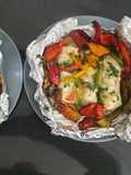 Pescado en papillote con verduras