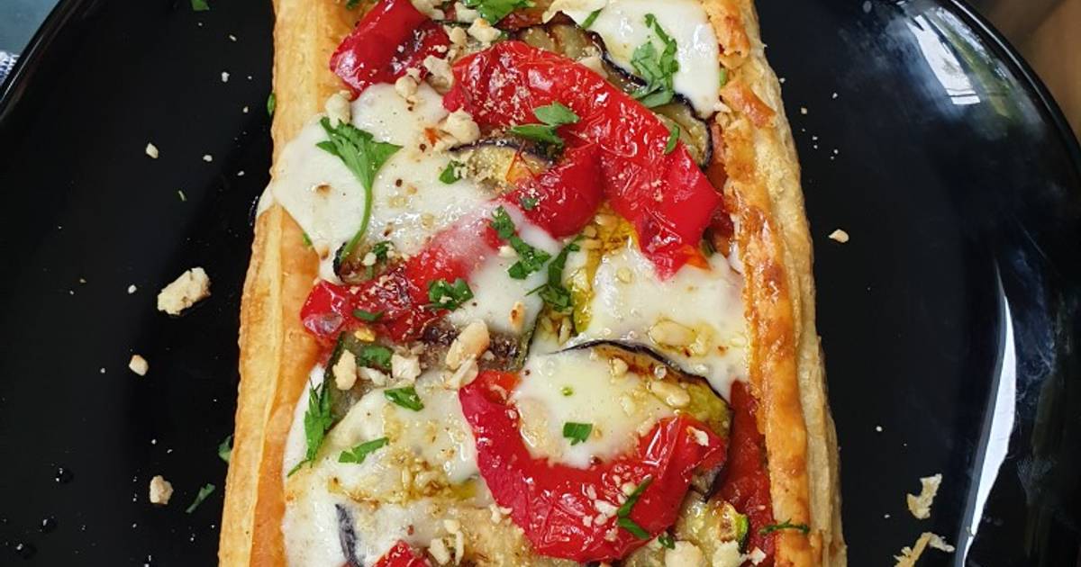 Taleggio, vegetable and almond tart Recipe by gavyn Cookpad