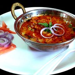 A picture of Papad ki sabji.