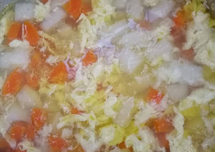 9 Resep: Sup lobak wortel telur Anti Gagal!
