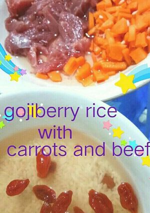 Foto resep Gojiberry Rice with Carrots and Beef MPASI