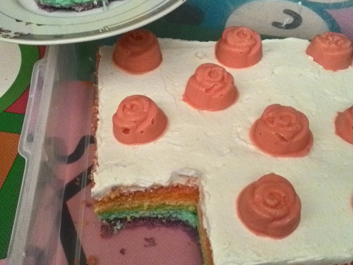 Resep Rainbow Cake for Anniversary Anti Gagal