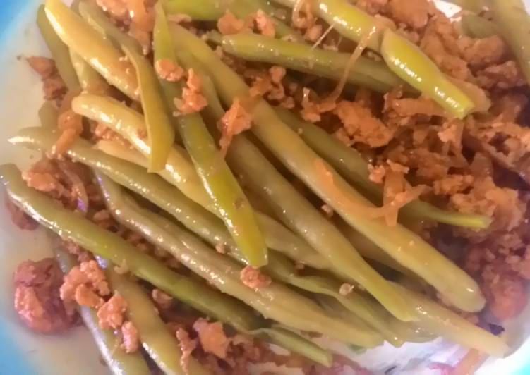 Buncis Siram Daging Ayam