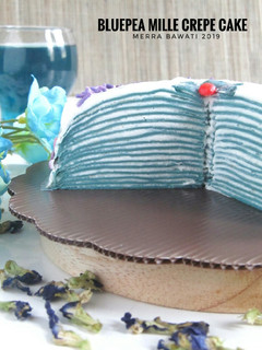 Foto resep Bluepea Mille Crepe Cake (Mille Crepe Bunga Telang)