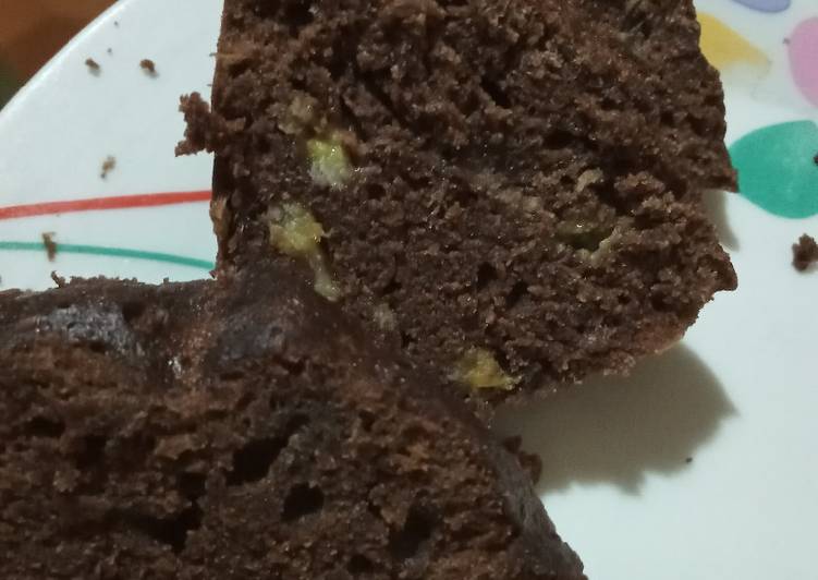 Bolu pisang coklat no mixser 2 telur