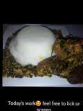 Efo elegusi served with pounded yam