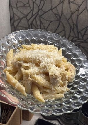 O poză a rețetei Penne cu piept de pui.