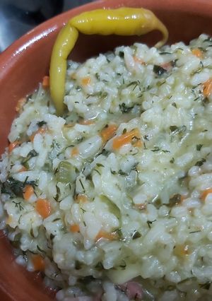 O poză a rețetei Pilaf de orez cu spanac!.