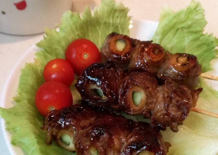 Cucumber & Chikuwa Meat Roll Teriyaki 🍢
