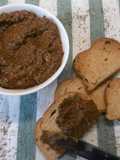 Homemade greek olive & red paprika spread
