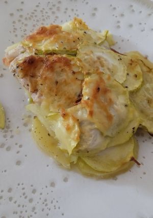 Una foto de Lasaña de calabacín y lomo