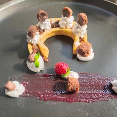 Deconstructed chocolate cake tart A picture of Deconstructed chocolate cake tart.