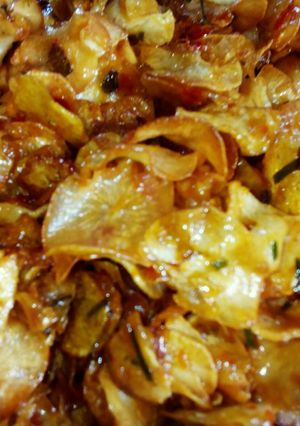 Foto resep keripik singkong pedas daun jeruk