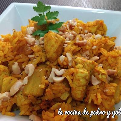 Arroz con pollo y piña al curry Receta de COCINA FÁCIL- Cookpad