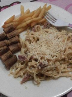 Foto resep Fettucini carbonara saus keju sush