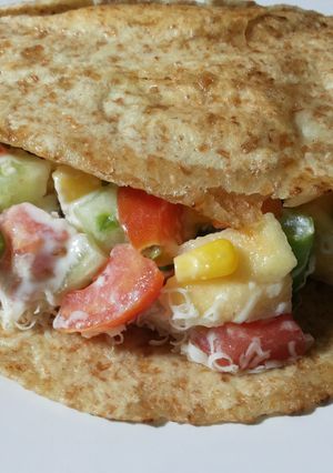 Foto resep Salad Roti Pitta Untuk Menu Makan Pagi
