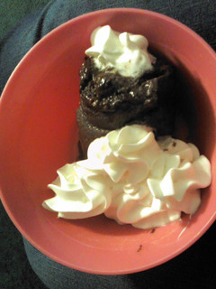 A picture of 1-2-3 Chocolate Microwave Mug Cake.