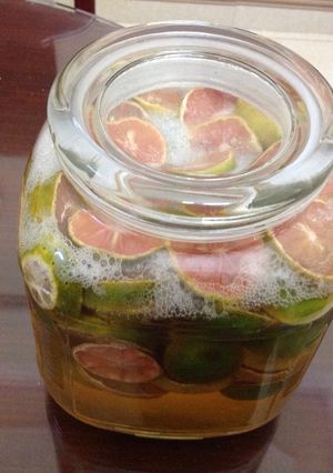 Hình của món Chanh đào ngâm mật ong.