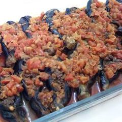 A picture of Cheikh IL Mehchi- baked Stuffed Eggplants with minced meat.