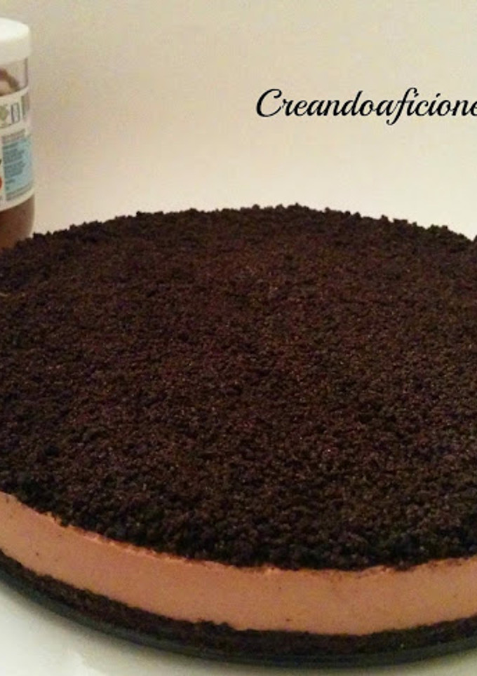 Una foto de Tarta de Nutella y galletas Oreo