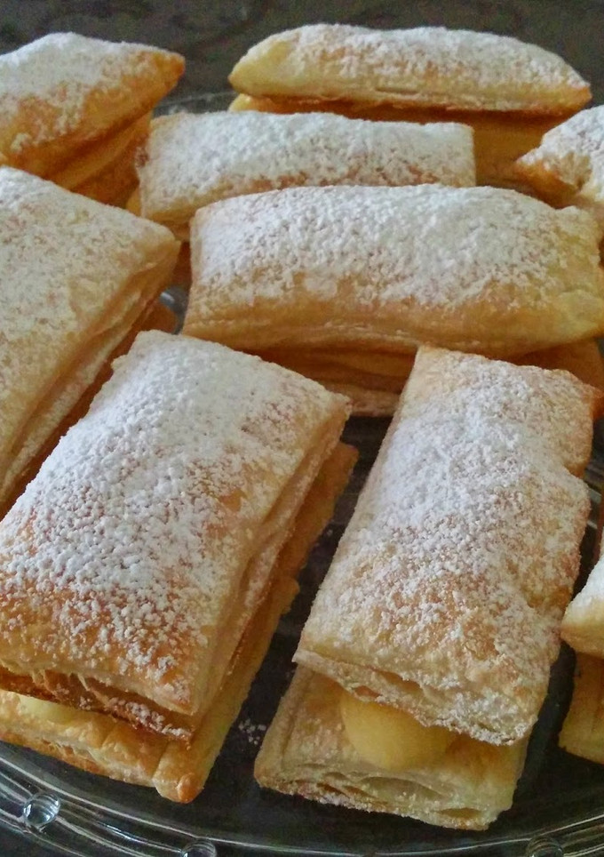 Una foto de Milhojas de crema