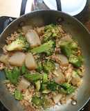 Đậu nưa xào bông cải đậu bắp thịt bằm