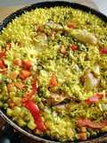 Arroz con pollo y vegetales
