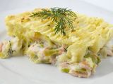 Pastel de salmón y puerro