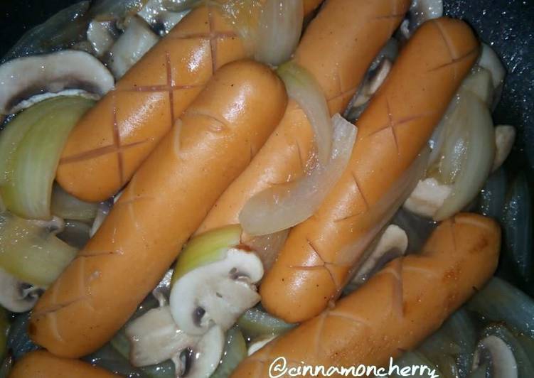 Steps to Prepare Super Quick Homemade Easy Stir-Fry Sausages