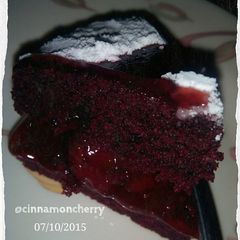 Red Velvet Cake (no eggs, butter, milk) A picture of Red Velvet Cake (no eggs, butter, milk).