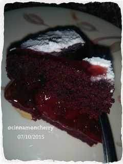 A picture of Red Velvet Cake (no eggs, butter, milk).