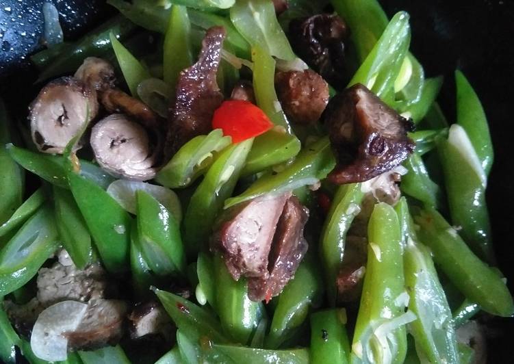 Resep Tumis buncis + hati ayam maknyoooss Lezat