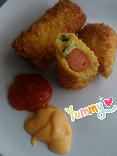 Foto resep fried sausage sandwich