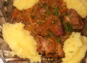 O poză a rețetei Varză noua scăzută la cuptor cu carne de porc.